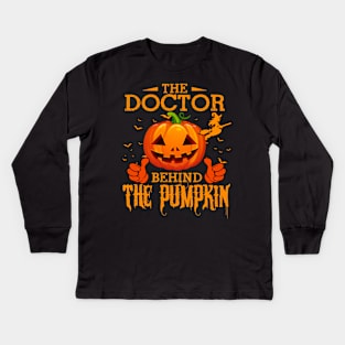 Mens The CHEF Behind The Pumpkin T shirt Funny Halloween T Shirt_DOCTOR Kids Long Sleeve T-Shirt